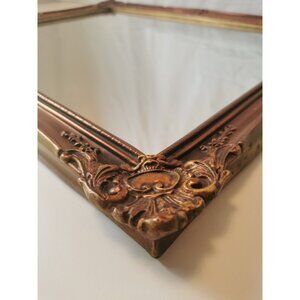 Mirror Wood Guilded with Bronze and Gold Tones Vintage 1977 Made in London